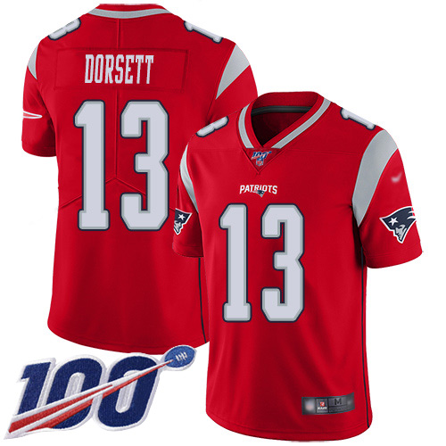 New England Patriots Football #13 100th Season Inverted Limited Red Men Phillip Dorsett NFL Jersey->women nfl jersey->Women Jersey